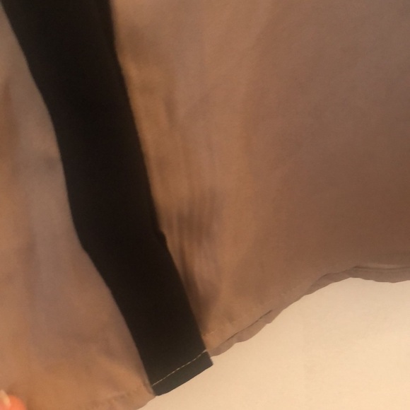 SMALL CECICE BUTTON DOWN BLACK AND BROWN LONG SLEEVE TOP - Picture 3 of 5